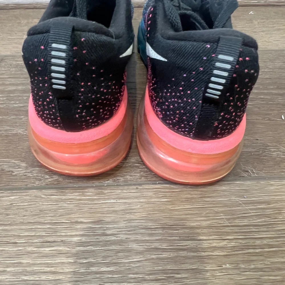 Nike Flyknit Max Womens Black/Blue/Hyperpunch 620659--002 - Picture 6 of 9